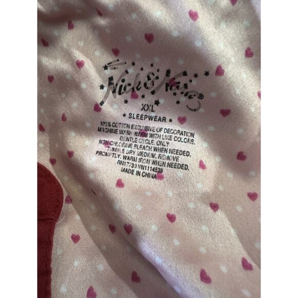 Nick & Nora Hearts Flannel Cotton Nightgown Love Valentine Red Pink XXL *Flawed - Picture 11 of 16